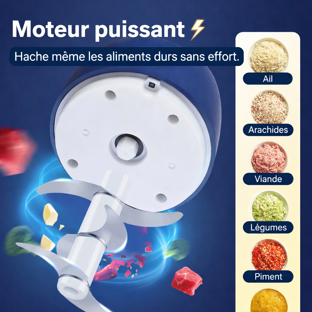 Mini hachoir électrique  Cuisine rapide sans effort
