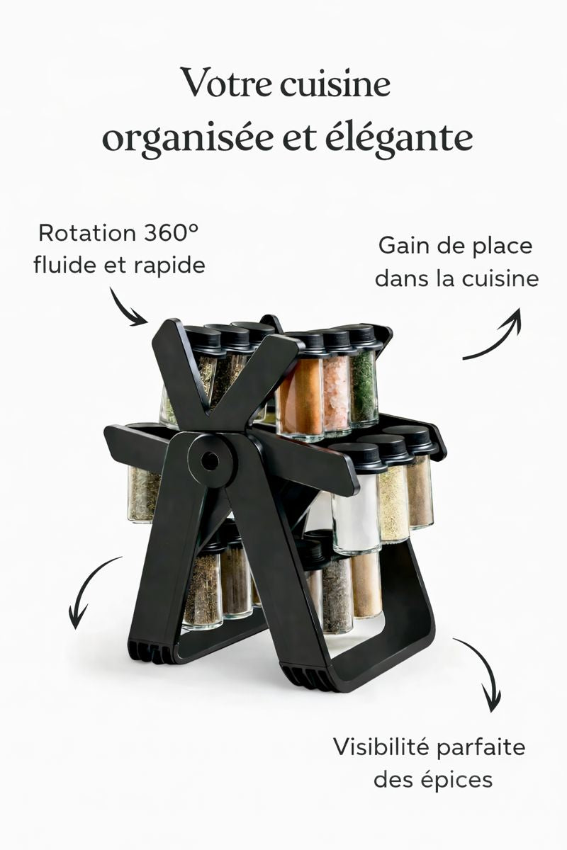 Carrousel à Épices Rotatif : Fini le désordre dans votre cuisine